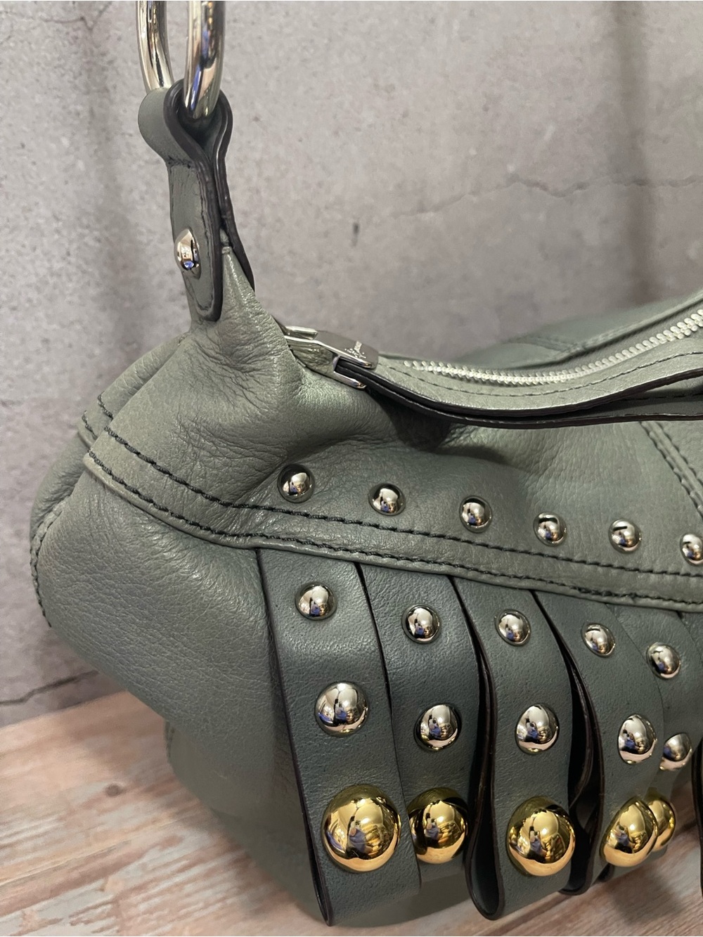 B. MAKOWSKY Silver & Gold Studded Fringe Crossbody Bag - Picture 10 of 16
